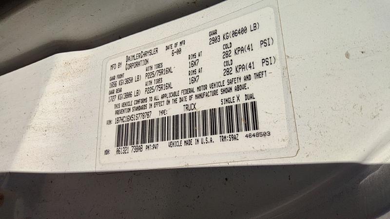 2001 Dodge Ram Pickup 1500 Series Vehicle Unit Complt.
