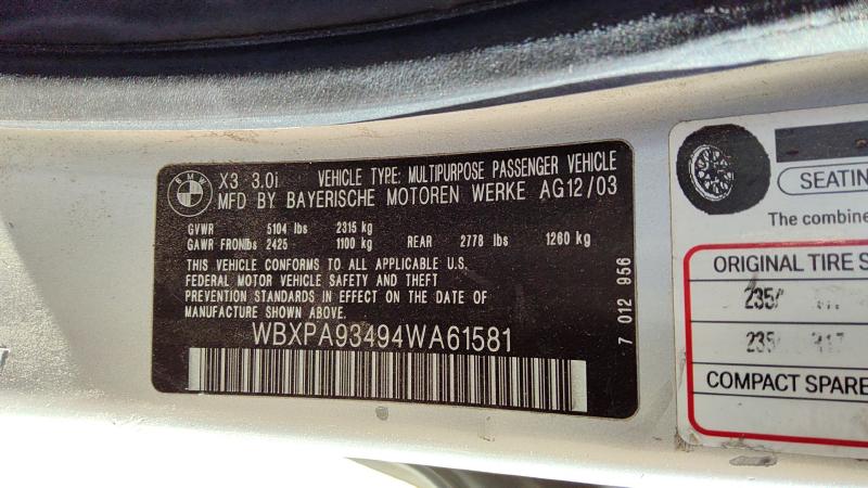 2004 BMW X3 Vehicle Unit Complt.