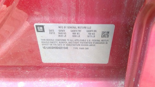 2012-2014 Chevy Sonic Radio Antenna Oem 13317581