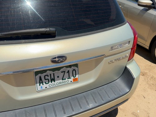 05-09 Legacy Outback License Plate Trim Surround Panel Tail Trunk Finish Gold 9J
