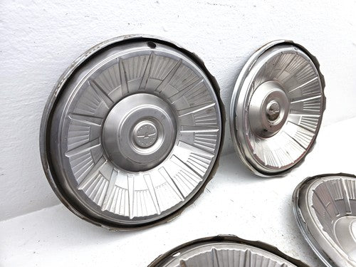 1964 Ford Thunderbird Coupe Set Of 4 Hub Caps Wheel Covers 15 Inch Chrome Oem