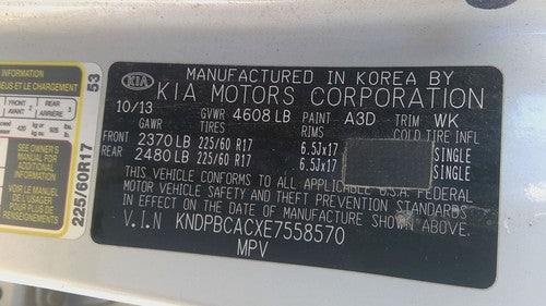 2010-2016 Kia Sportage Passenger Right Front Side Window Door Glass Oem