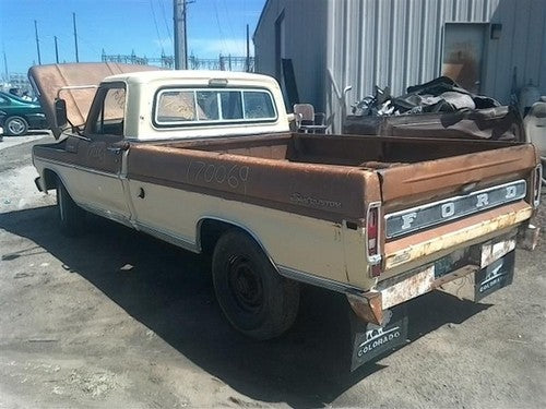 1972 F250 Pickup Left Front Seat Belt Retractor Male End Tan Driver Side Floor
