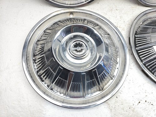 1964 Ford Thunderbird Coupe Set Of 4 Hub Caps Wheel Covers 15 Inch Chrome Oem