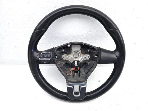 2012-2014 Vw Jetta Black Leather Steering Wheel With Multifunction Controls Oem