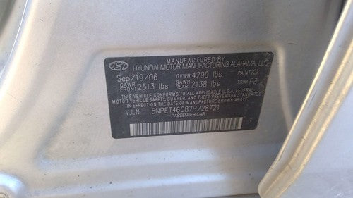 06-07 Sonata Ignition Switch Assembly With Key Complete Electrical Oem At