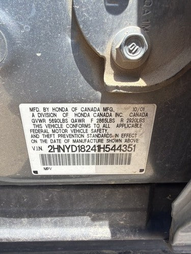 01-02 Acura Mdx Passenger Right Electric Cooling Fan Assembly Oem With Motors