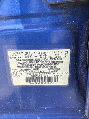 2007-2012 Nissan Sentra Windshield Wiper Transmission Linkage Oem 28840Et000