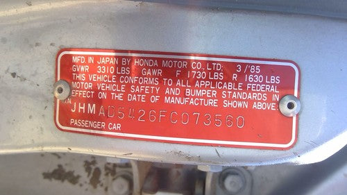 1985 Honda Accord Valve Cover Oem 1.8L Carb