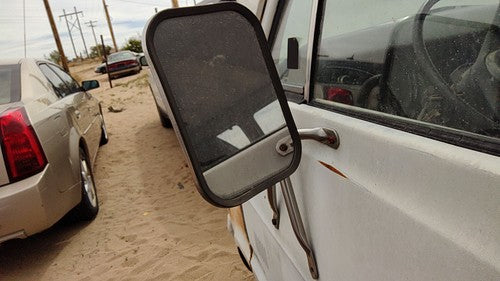 1974 Dodge Van B200 Driver Left Side Mirror Door Mounted Chrome Oem White