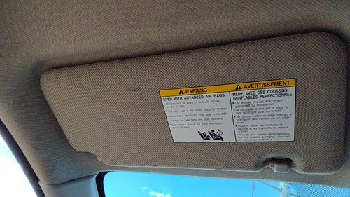 2007-2011 Nissan Versa Driver Left Sun Visor Oem Charcoal G 96401Em11A
