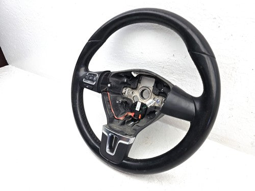 2012-2014 Vw Jetta Black Leather Steering Wheel With Multifunction Controls Oem