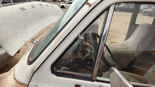 71-77 Van B200 Driver Left Front Vent Window Small Door Glass With Frame Oem