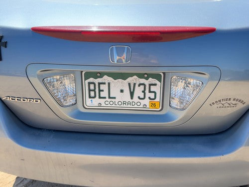 06-07 Accord License Plate Trim Surround Tail Trunk Finish Sedan Cool Blue B542M