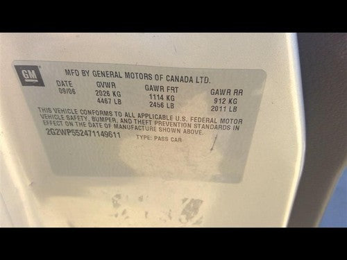 2007-2008 Pontiac Grand Prix 3.8L Smog Check Valve Oem Air Pump 12597245