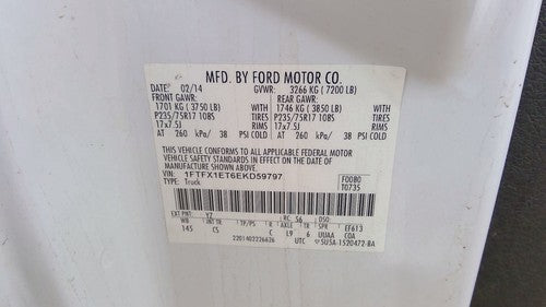2014 Ford F150 Intercooler Piper Tube Hose Cac Oem Dl34-6C646-Aa