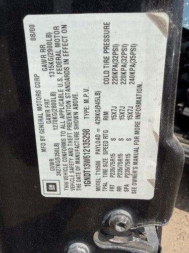 98-05 S10 Blazer Driver Left Front Brake Caliper With Mount Bracket Oem 4X4