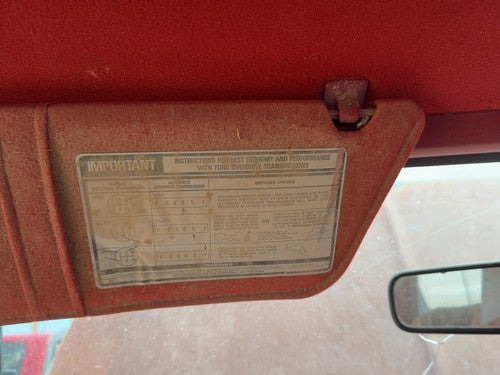 1987-1991 Ford F150 Driver Left Sun Visor Oem Red