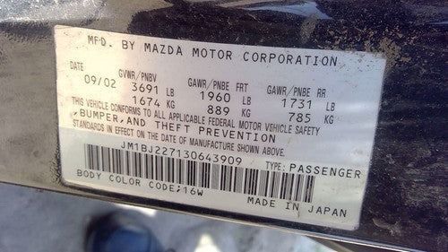 2001-2003 Protege Mazdaspeed Valve Cover Oem 2.0L Turbo Fp8510220A