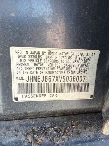 1996-1997 Honda Civic Fuel Vapor Canister Oem Charcoal Housing 17300S04G31
