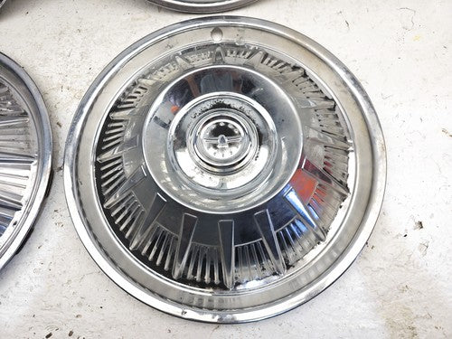 1964 Ford Thunderbird Coupe Set Of 4 Hub Caps Wheel Covers 15 Inch Chrome Oem