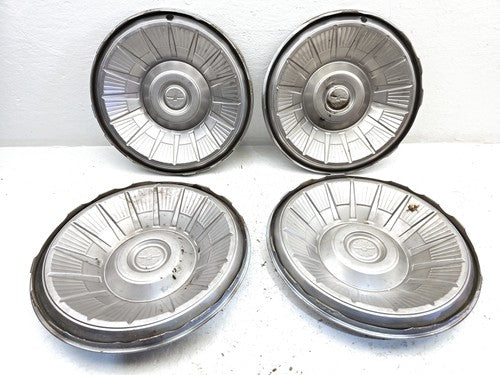1964 Ford Thunderbird Coupe Set Of 4 Hub Caps Wheel Covers 15 Inch Chrome Oem