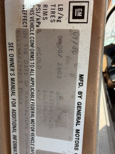 1980 Chevy Silverado C20 Driver Left Windshield Wiper Arm Oem Blade Lever