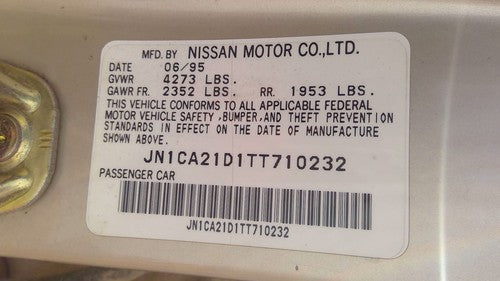 1995-1996 Nissan Maxima Ac Compressor Air Conditioner Pump Assembly Oem 3.0L