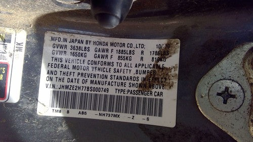 2011 Honda Insight Third Brake Light Middle Lamp Oem