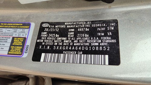 2011-2015 Kia Optima Sx Passenger Right Front Strut Assembly With Spring Oem
