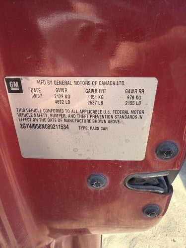 06-11 Chevy Impala Headlight Switch with Dimmer Trunk Release Ebony OEM 25821302