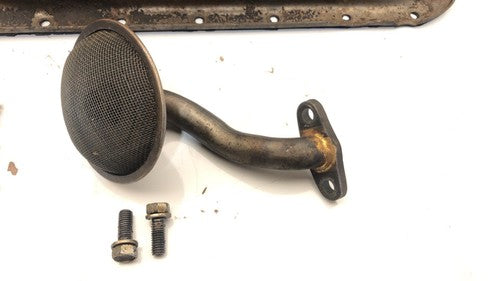 70-71 Nissan 240Z Engine Oil Pan With Good Drain Plug Bolts Hardware Pickup Tube