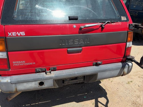 90-95 Nissan Pathfinder Hatch Trim Surround Panel Tail Liftgate Finish Red OEM