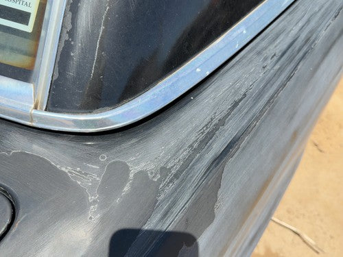 1980 Mercedes 450SL 107 Passenger Right Chrome Trim on Quarter Panel OEM Black