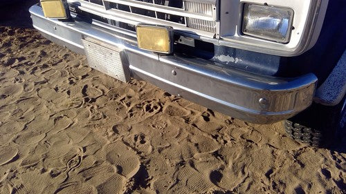 1978-1991 Chevy G20 Van Chrome Front Bumper With Brackets Oem 00464364
