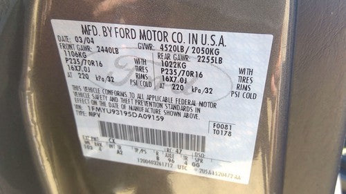 2005 Ford Escape 3.0L Engine To Transmission Spacer Plate Shield Oem
