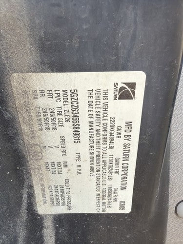 2002-2005 Saturn Vue Redline Center Console Assembly Oem Floor Gray 17D 15140647