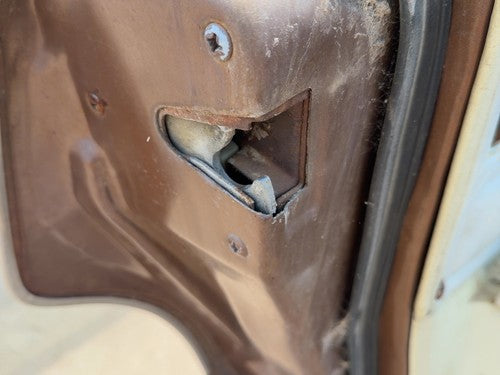 1974 Chevy Impala Driver Left Rear Door Latch With Rods/Cables Oem Back