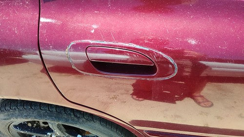 1994-1997 Honda Accord Passenger Right Rear Outside Door Handle Oem Back Red