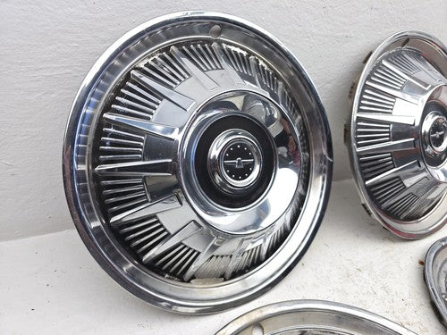 1964 Ford Thunderbird Coupe Set Of 4 Hub Caps Wheel Covers 15 Inch Chrome Oem