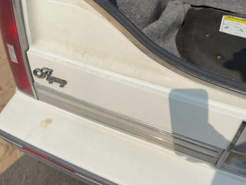 85-90 98 License Plate Trim Surround Panel Oem Tail Trunk Finish White