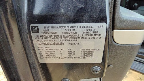 2006-2011 Chevy Hhr Rear Bumper Cover Assembly Oem Back Black 41U 25931602