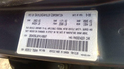 2000 Dodge Intrepid Wiring Harness For Engine Oem 3.2L