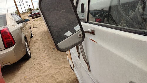 1974 Dodge Van B200 Driver Left Side Mirror Door Mounted Chrome Oem White