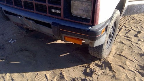 1986-1987 Isuzu Pup Pickup Front Bumper With Brackets Oem Chrome Bent Up