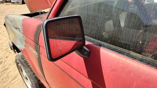 1984-1990 Ford Bronco 2 Driver Left Manual Side Mirror Door Mounted Oem Red