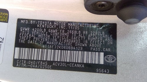02-06 Toyota Camry Driver Left Front Seat Belt Retractor Oem Shoulder Taupe 45