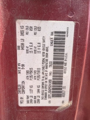 1990-1991 Dodge Dakota Driver Left Cylinder Head Assembly Oem 3.9L 53005710