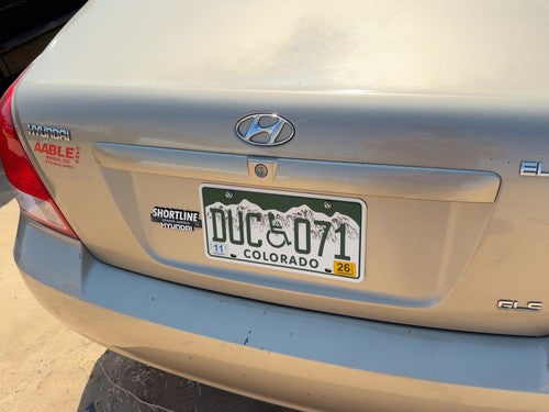 01-06 Elantra License Plate Trim Surround Panel Tail Trunk Finish Prime Beige Ko