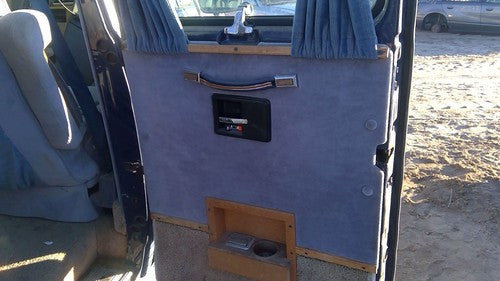 85-91 Chevy G20 Van Passenger Right Rear Inside Door Trim Panel Only Back Blue